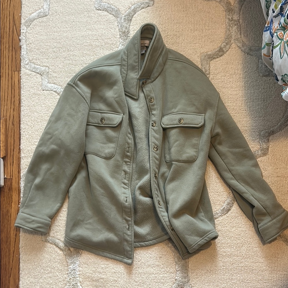 If It Were Me Green Lightweight Shirt Jacket